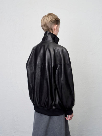 [ARIK. Arik AW] Segin oversized panel leather bomber jacket by ONLY FRANK srl
