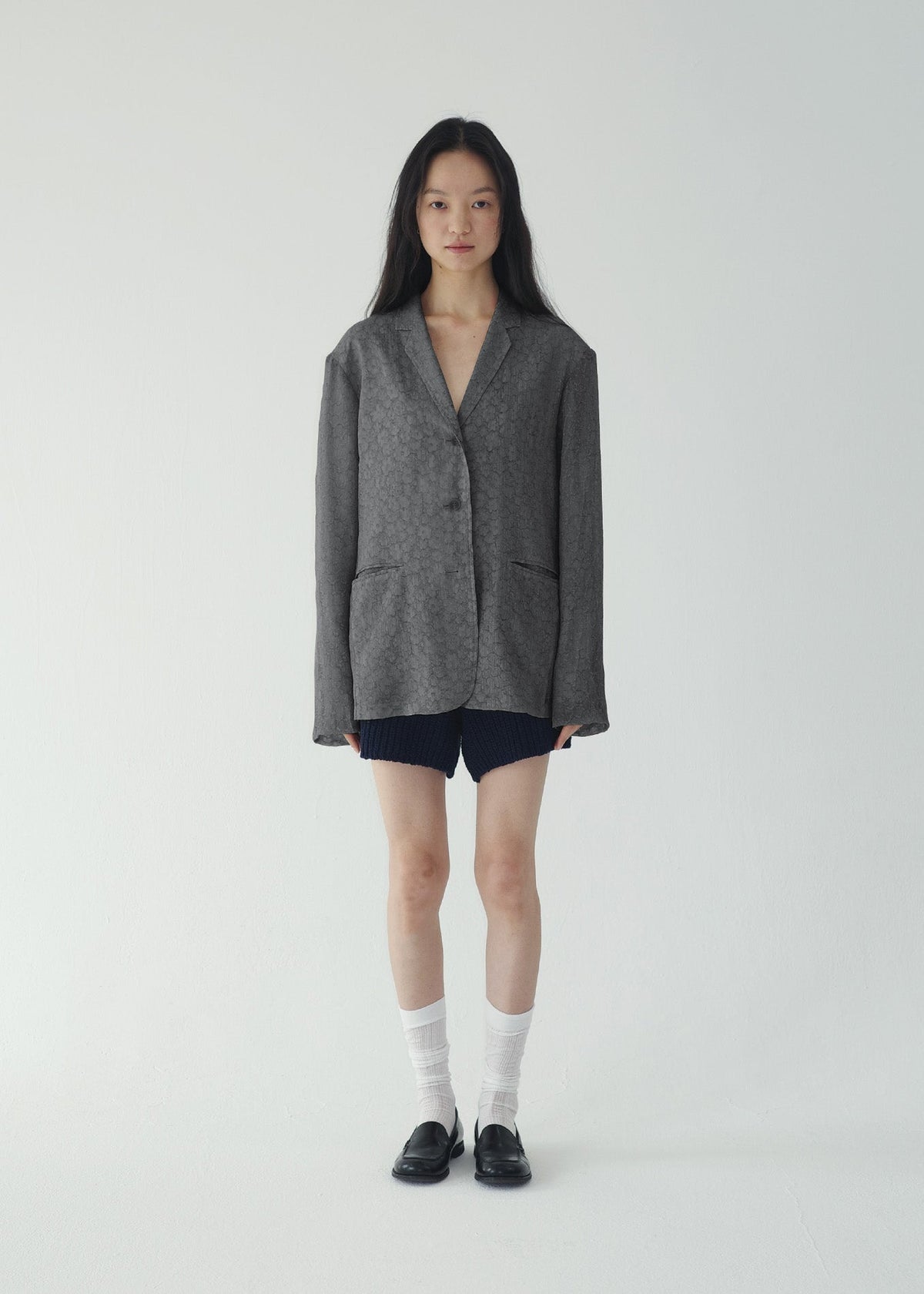 BABY FLOWER JACKET -CHARCOAL