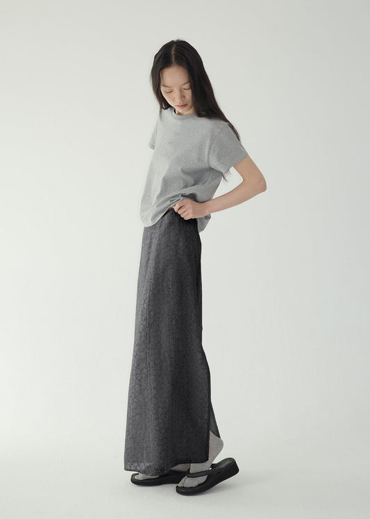 BABY FLOWER SKIRT -CHARCOAL