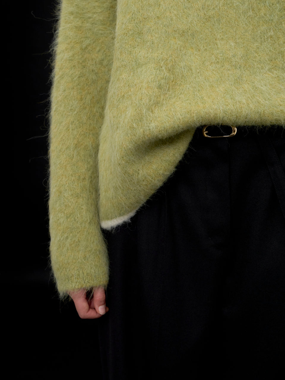 【ARIK. アリク AW】Shaula boxy alpaca knit jumper Moss Green