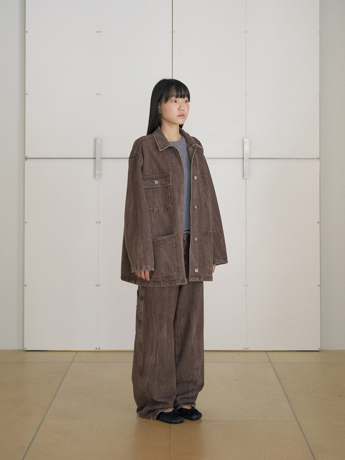MARAN Brown Crack Coverall Jacket - Brown 商品画像17/21