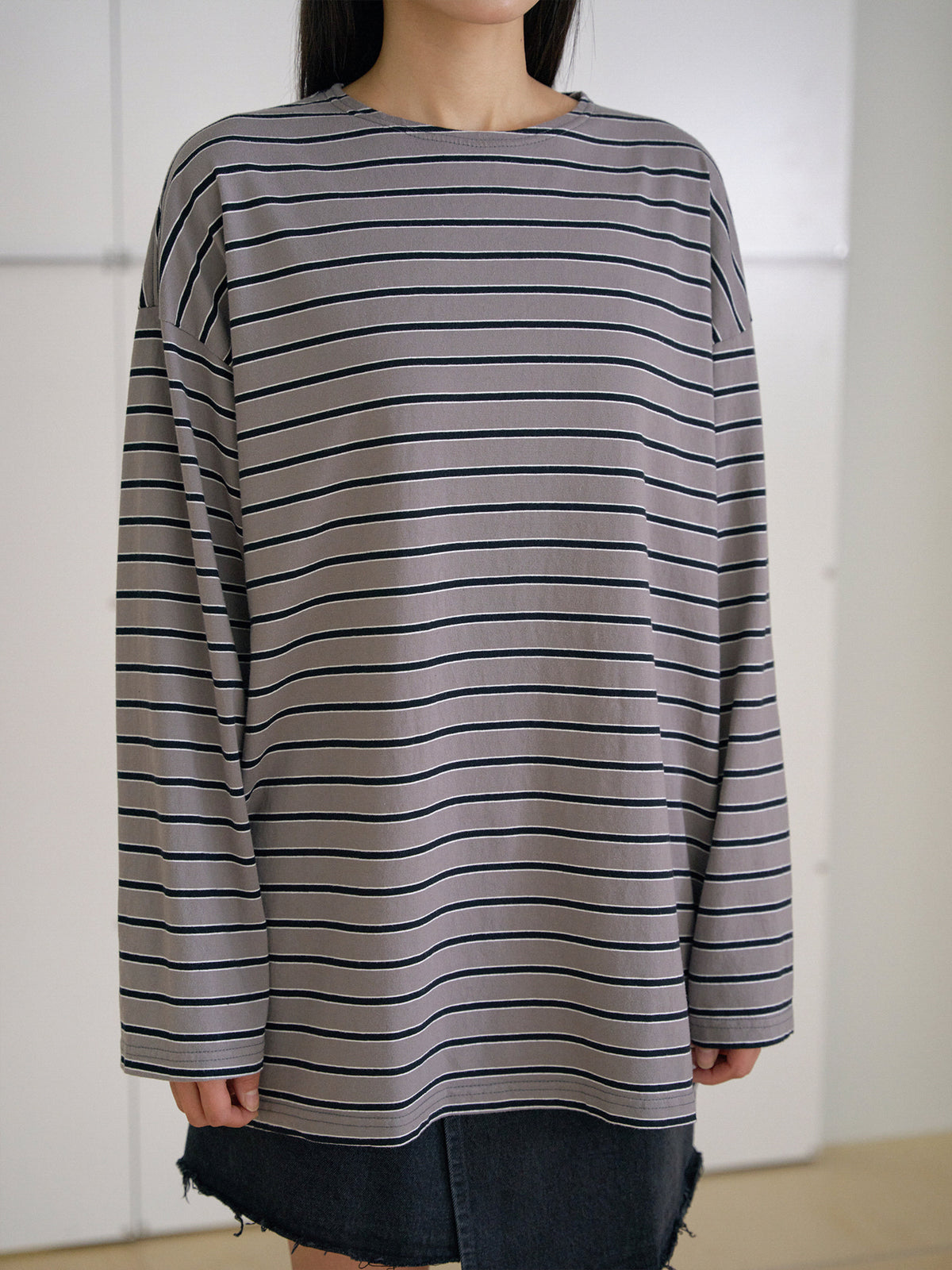 Bridge Boat Neck Long Sleeve - Charcoal 8