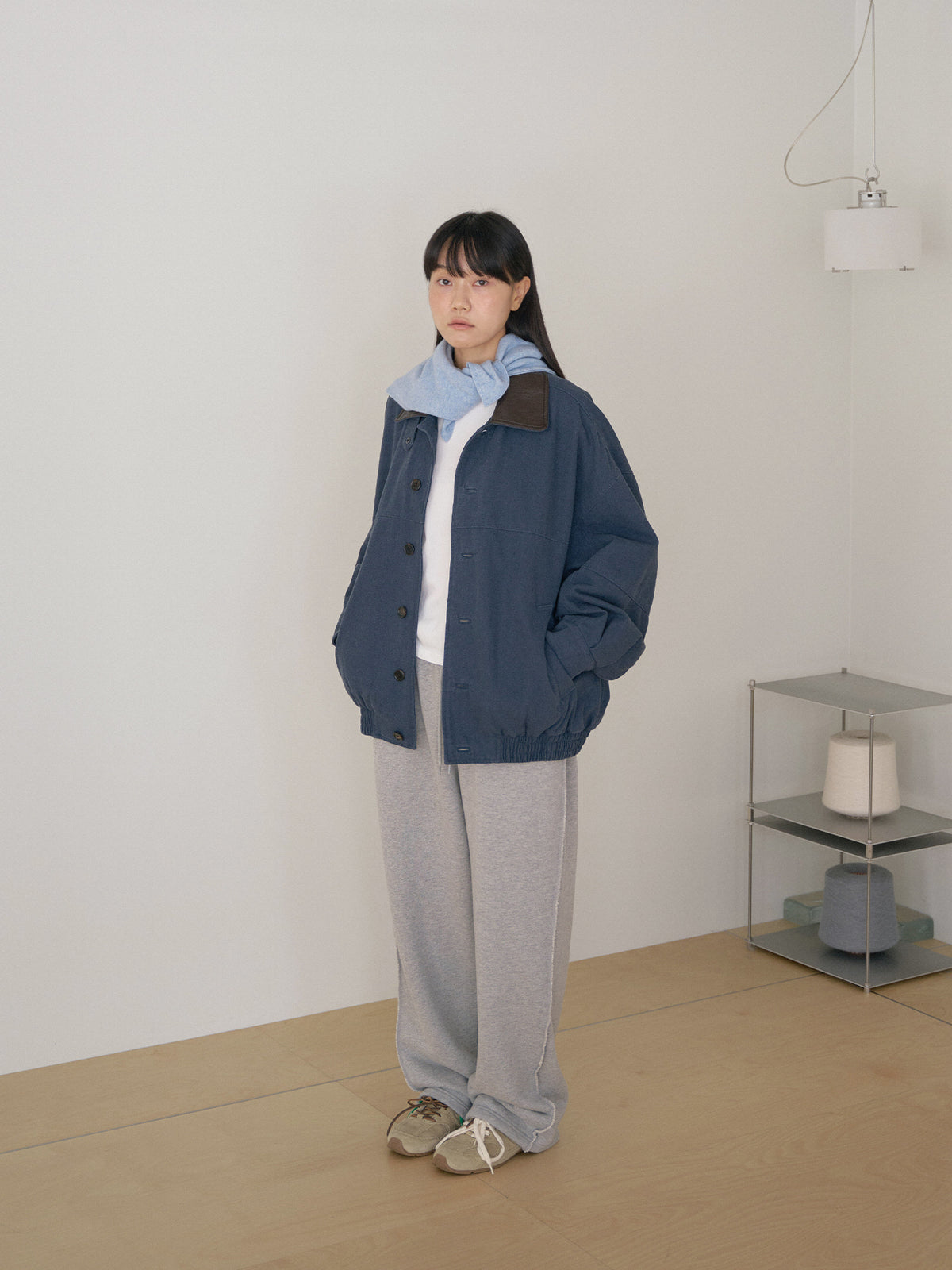Cashmere Square Scarf - Blue 10