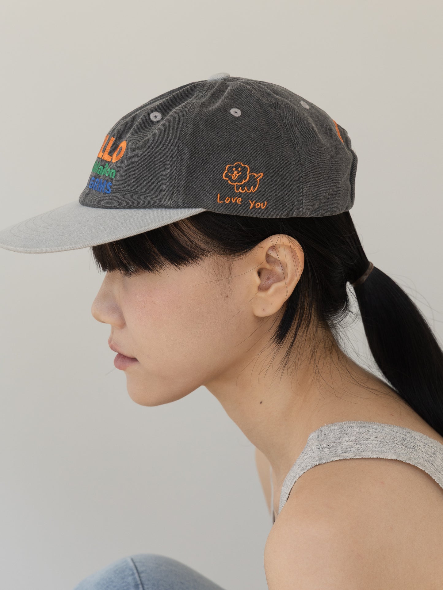 Grand Maison Washed Ball Cap - Charcoal