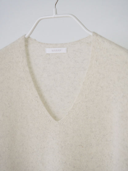 Cashmere Blend V-neck Pullover - Oatmeal 7