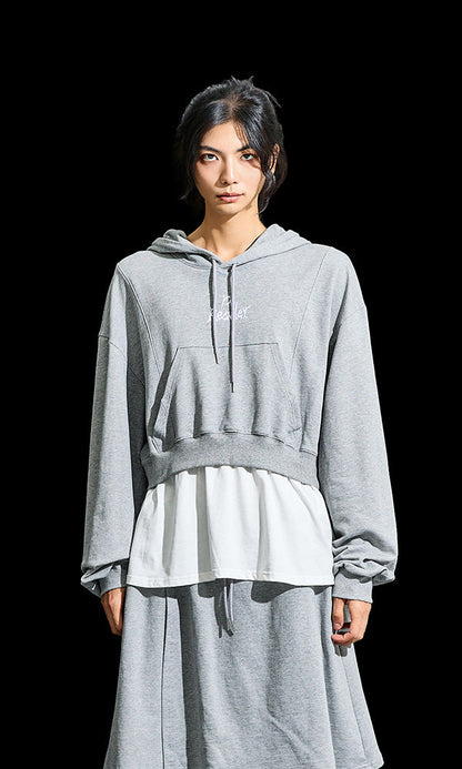 【Reculer レキュリー】Layered Hoodie Gray