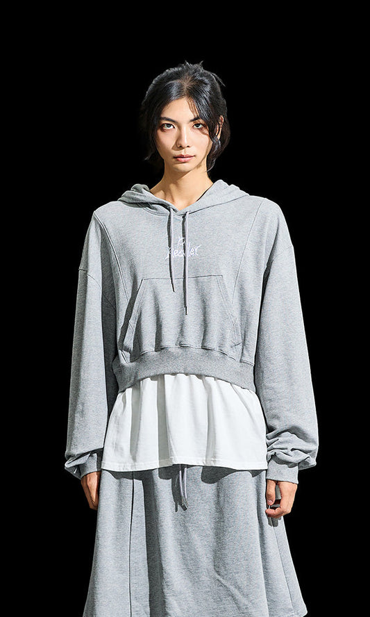【Reculer レキュリー】Layered Hoodie Gray