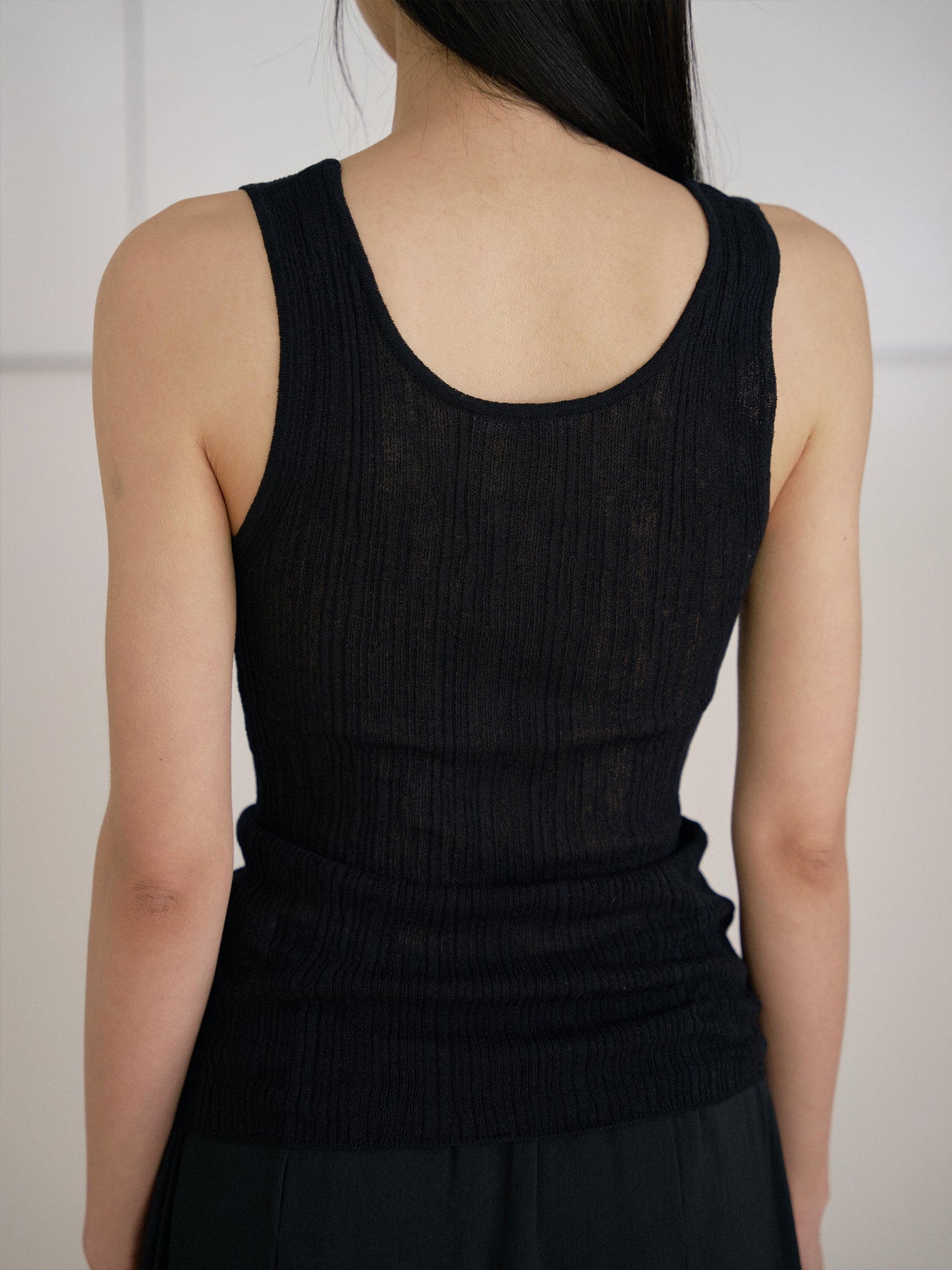 Multi Rib Sleeveless - Black