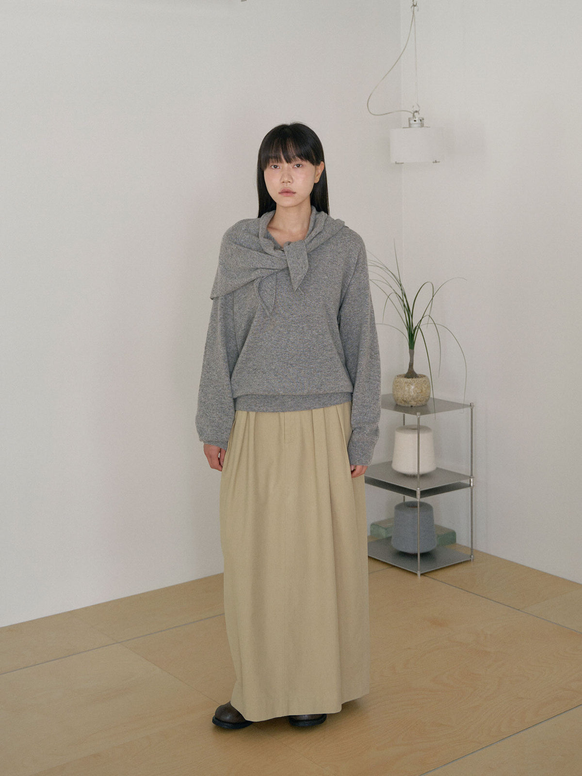MARAN Cashmere Blend V-neck Pullover - Gray 商品画像13/21