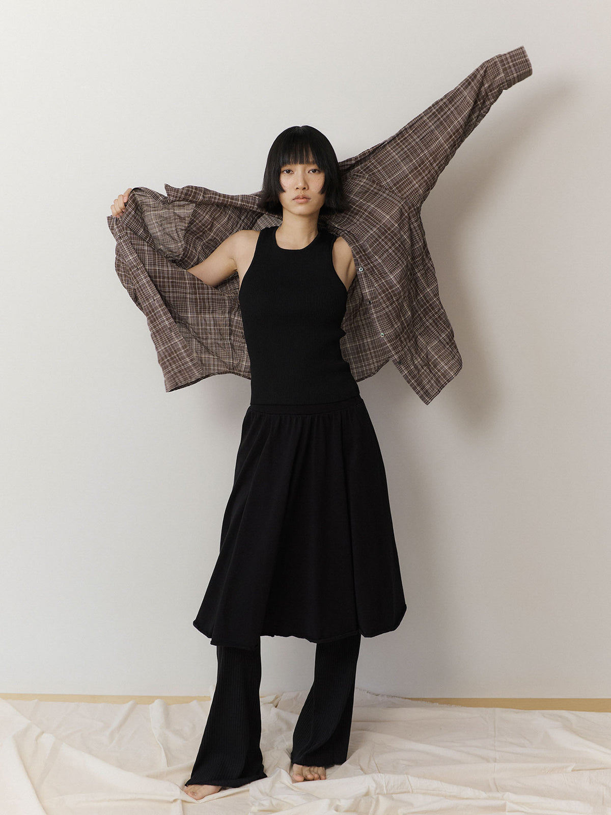 Check Wire Shirt - Brown 3