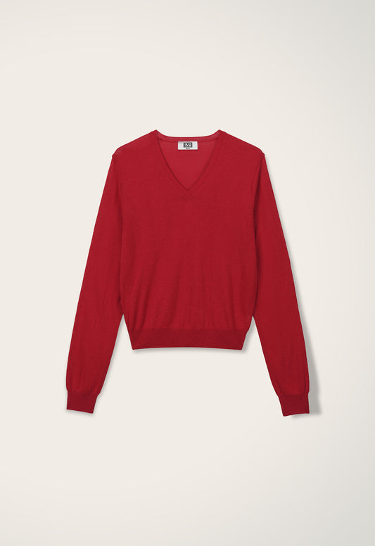 Simple V-neck Knit