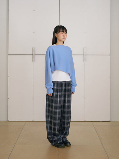 MARAN Unbalanced Boat Neck Pullover - Blue 商品画像15/19