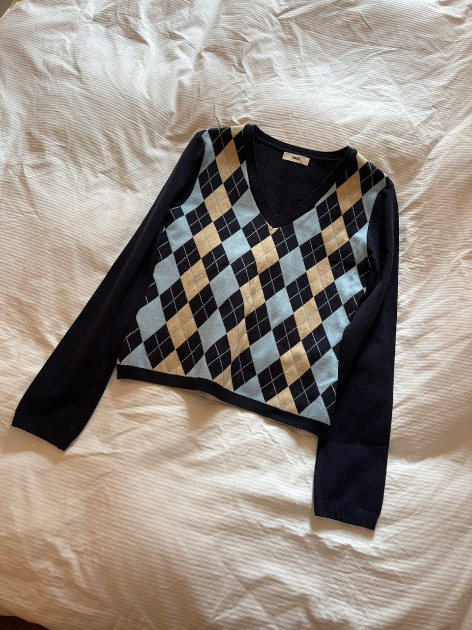 【A MA:DE】Argyle Knit ( 2color )