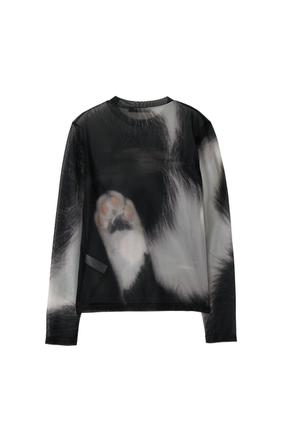 Feline Long Sleeve Mesh Top