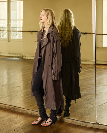 Eyelet Trench Coat