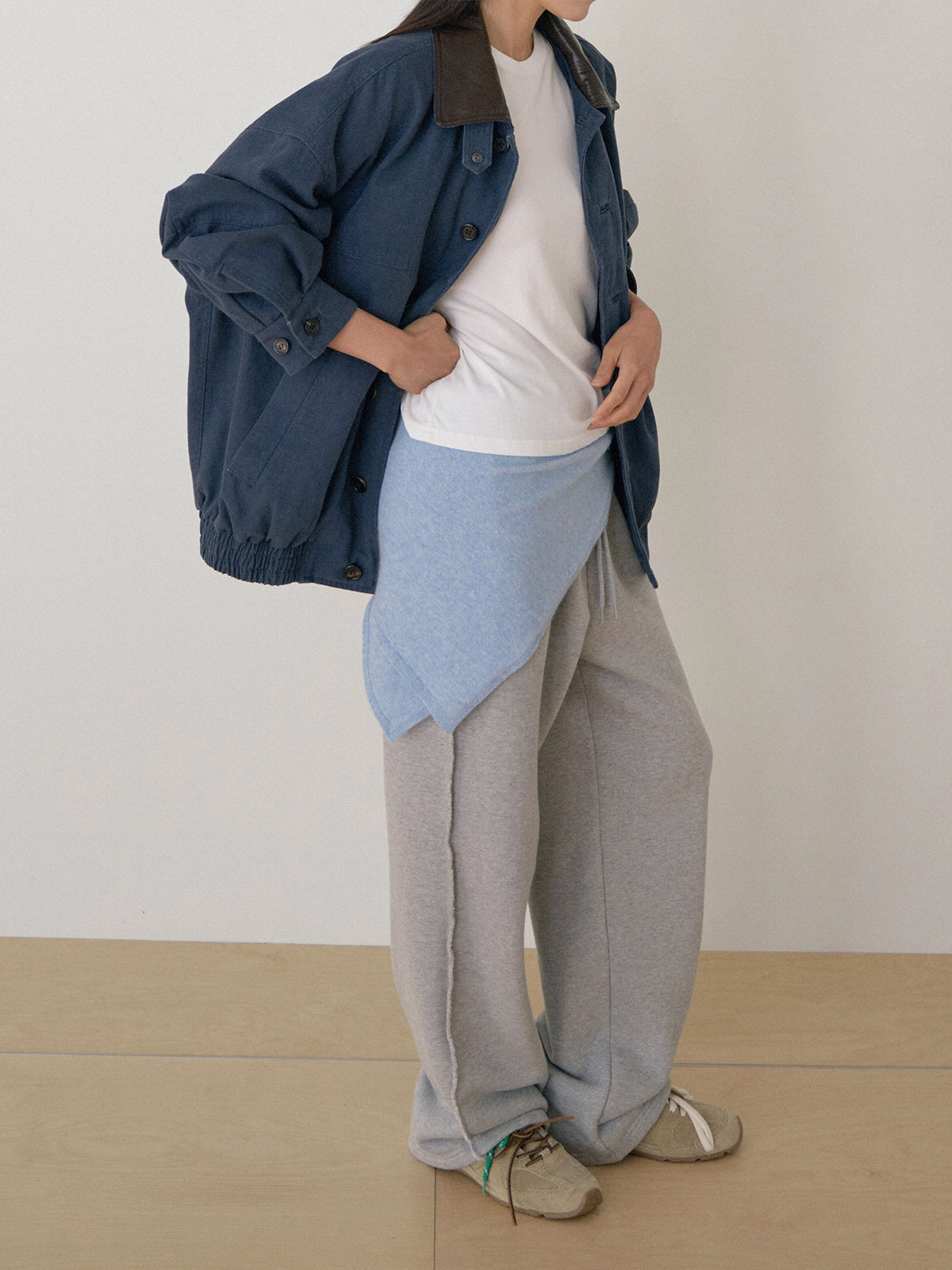 MARAN Cashmere Square Scarf - Blue 商品画像13/21