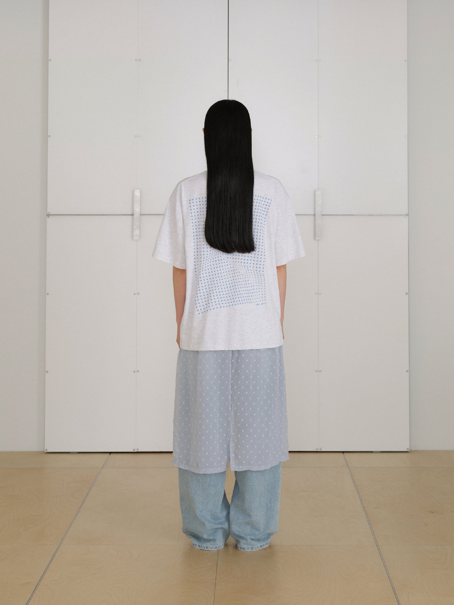 Dot Printing Short Sleeve - Light Gray