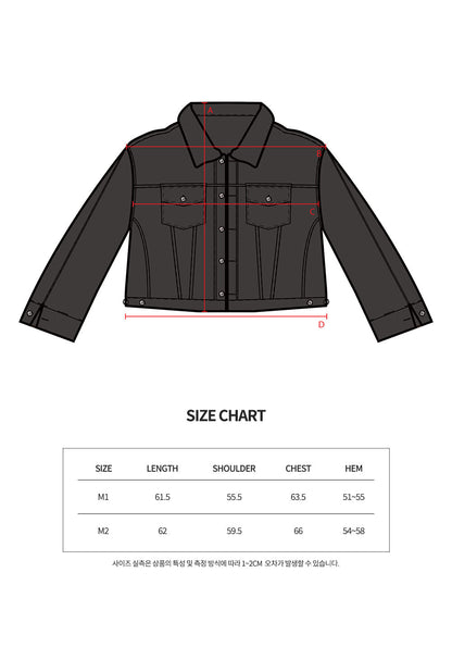 Oksuroad washed black denim trucker jacket