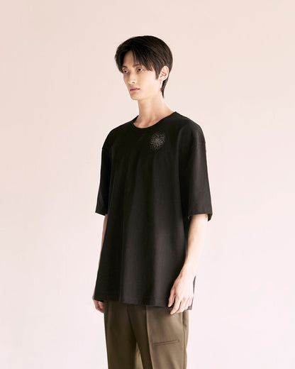 Flower Graphic T-Shirts (Recycled Fabric)_Black