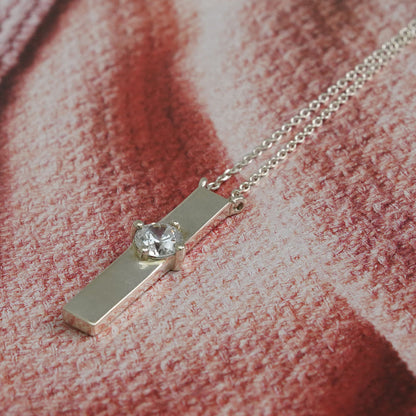 [SUMMER TAG SOL] CROP SILVER NECKLACE