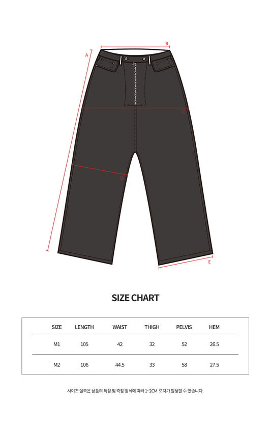 Washed denim trucker pants