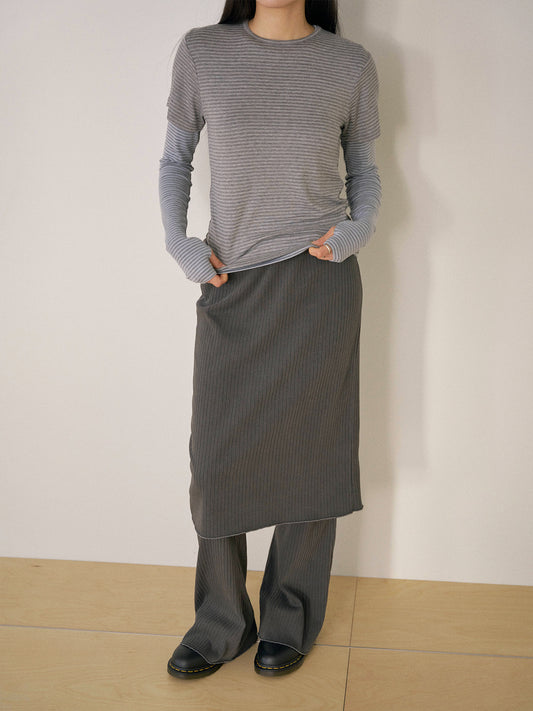 Pigment Rib Skirt - Charcoal 4