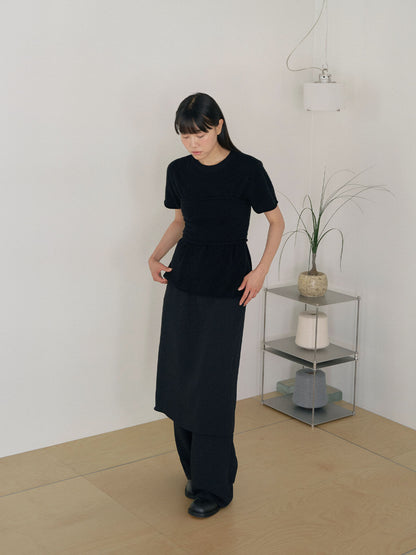 Cutoff Short Sleeve Pullover - Black 7