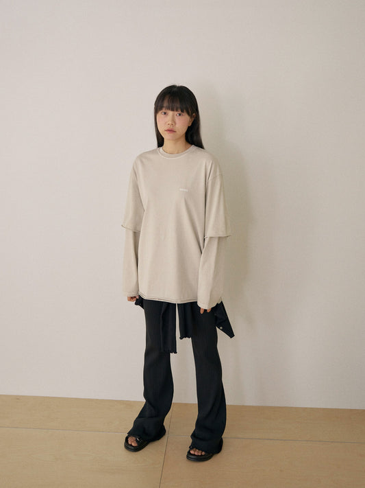 Pigment Layered Long Sleeve - Beige