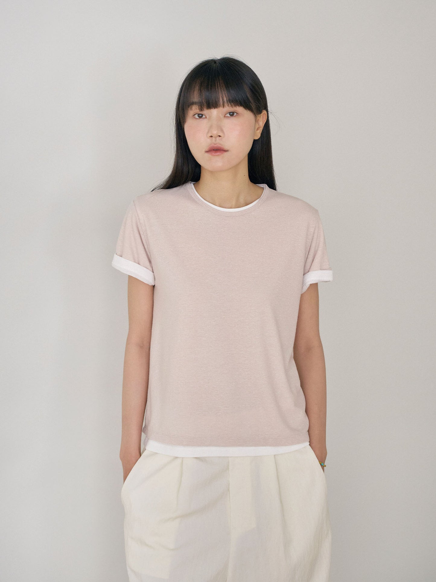 Linen Basic Short Sleeve - Beige