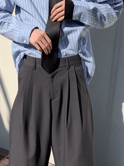 2 Tuck Wide Cropped Slacks