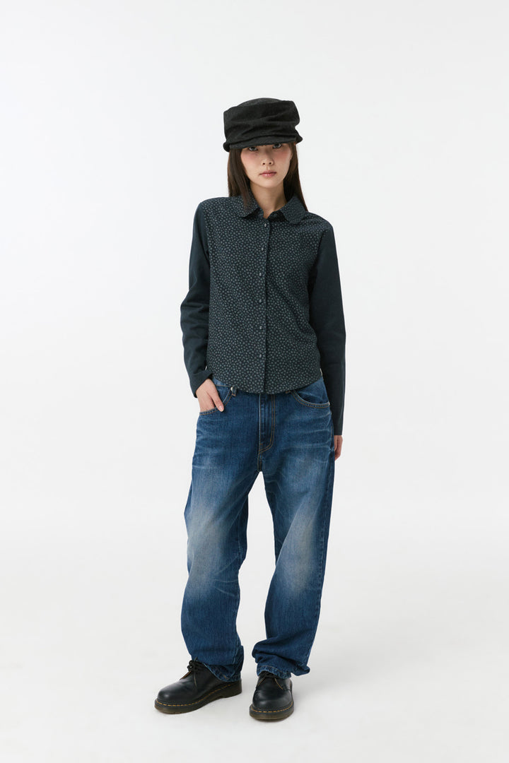 PATTERN MIX COLLAR SHIRT, FLORAL