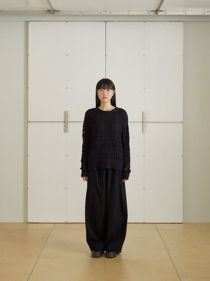 Mohair Punching Pullover - Black