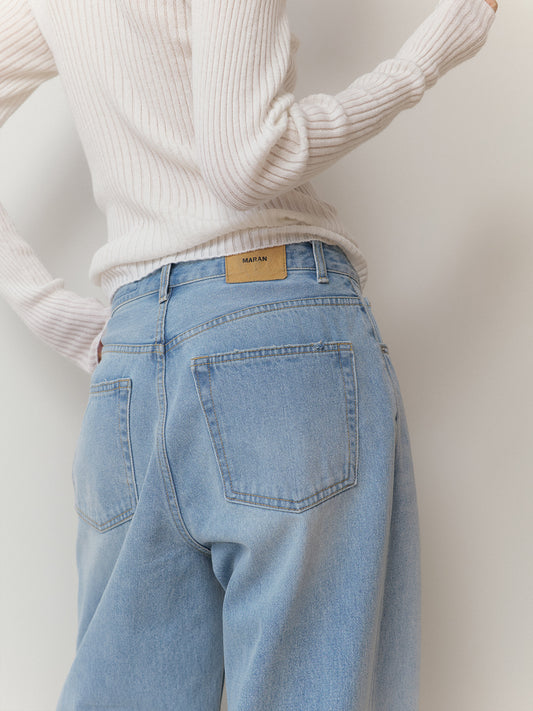 Knee Damage Denim Pants - Light Indigo 5