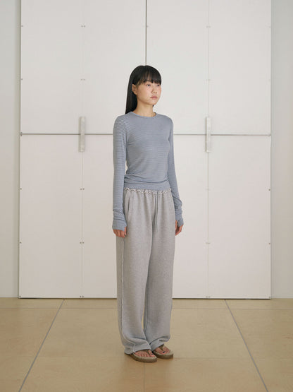 MARAN Rib Stripe Long Sleeve - Blue 商品画像13/17