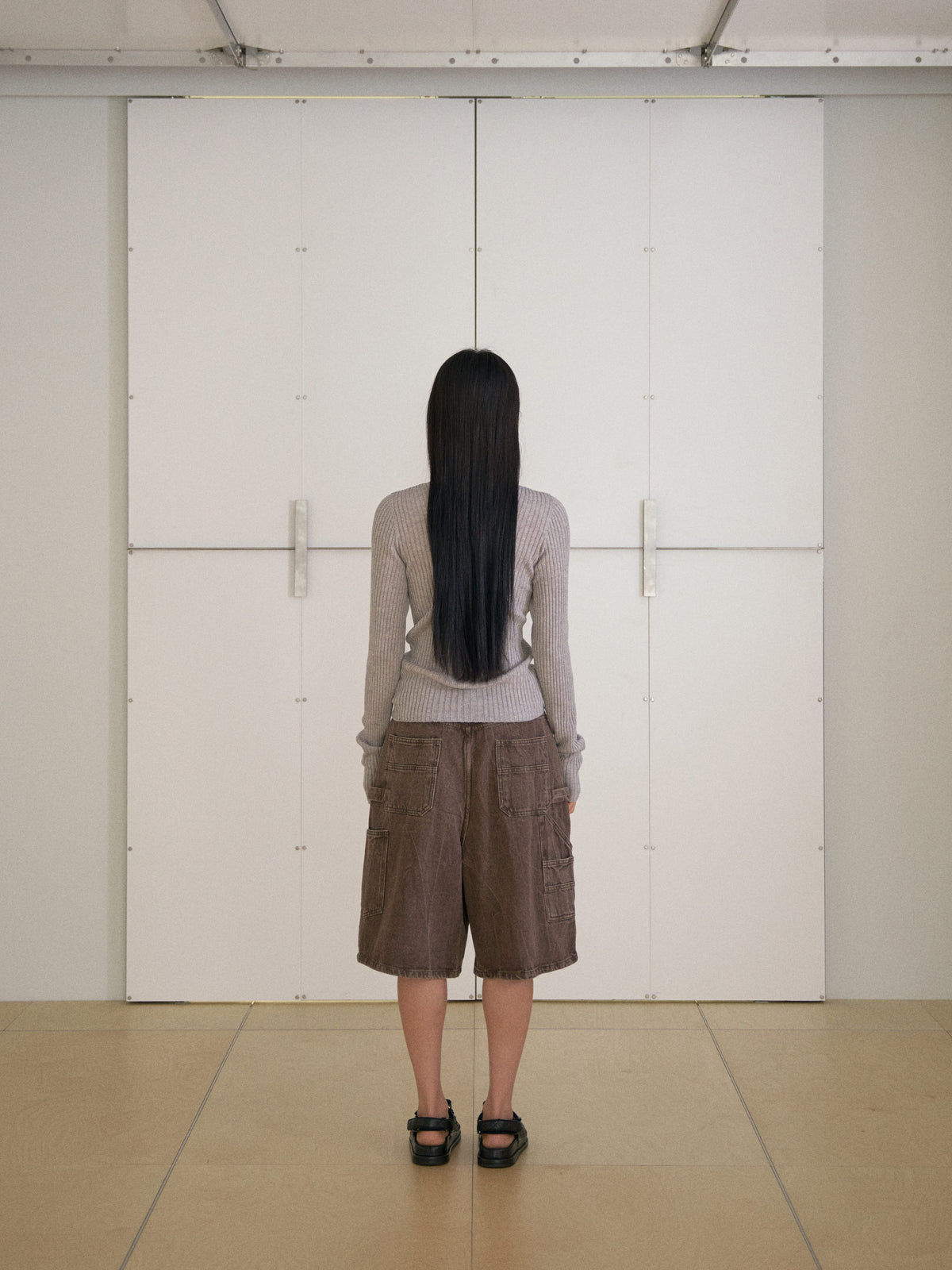 MARAN Double V-neck Rib Pullover - Gray 商品画像14/19