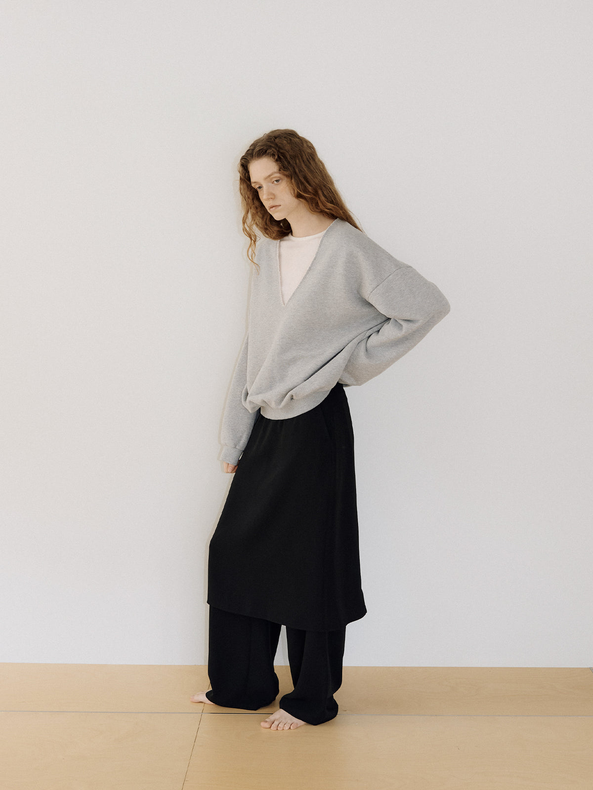Raw Edge Sweatshirt - Gray 3