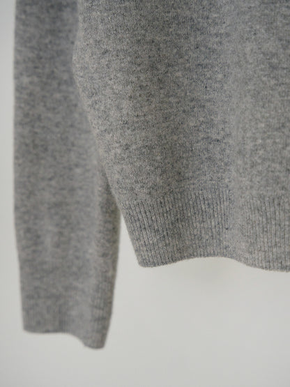 Cashmere Blend V-neck Pullover - Gray 8
