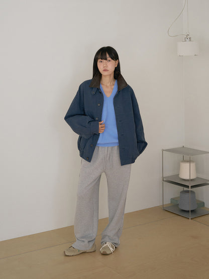 MARAN Wool V-neck Raglan Pullover - Blue 商品画像13/21