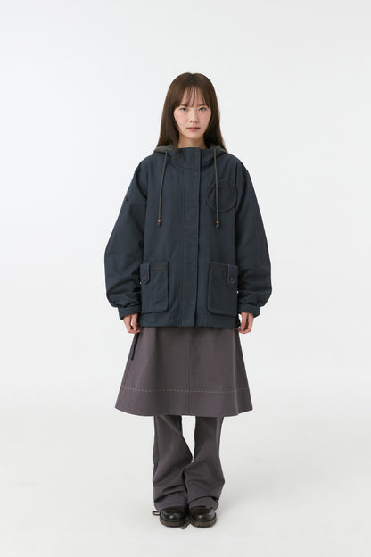 ROUND POCKET FISHTAIL JACKET, NAVY