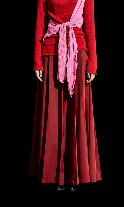 【Reculer レキュリー】Wide pleated pants Burgundy