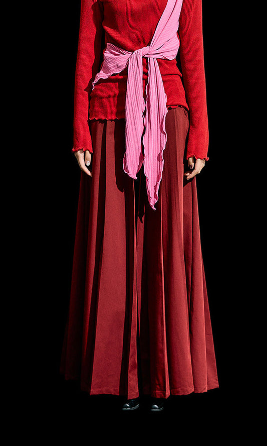 【Reculer レキュリー】Wide pleated pants Burgundy