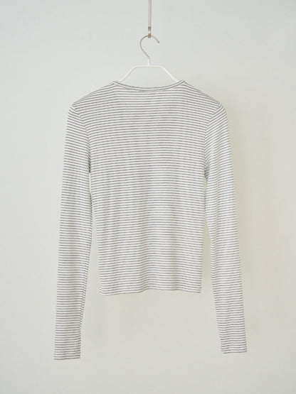 MARAN Rib Stripe Long Sleeve - Ivory 商品画像17/17