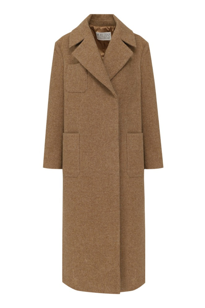 [MORE THAN YESTERDAY] Abraham Wool Big Lapel Line Coat