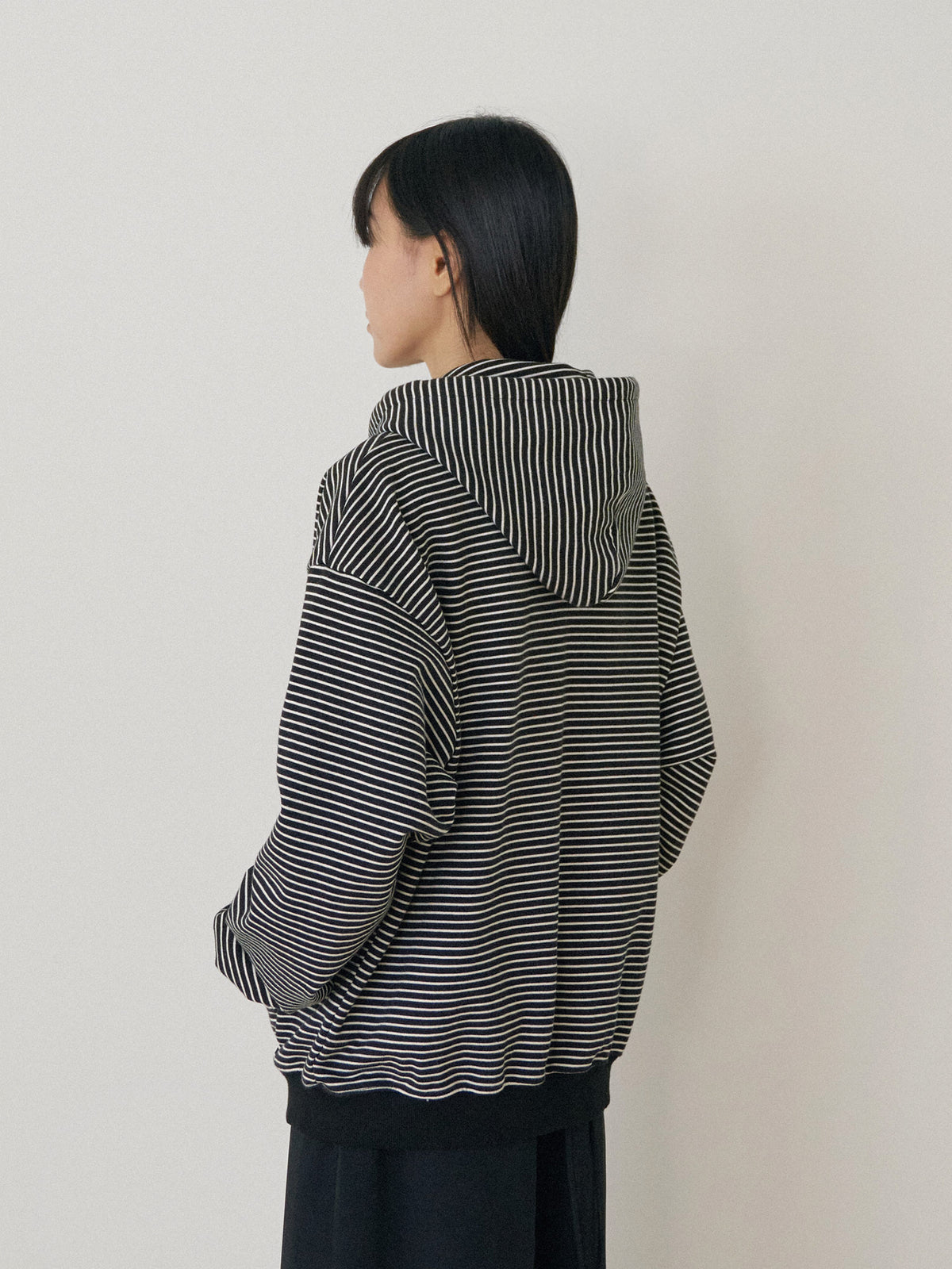 Stripe Hoodie Zip-up - Black 3