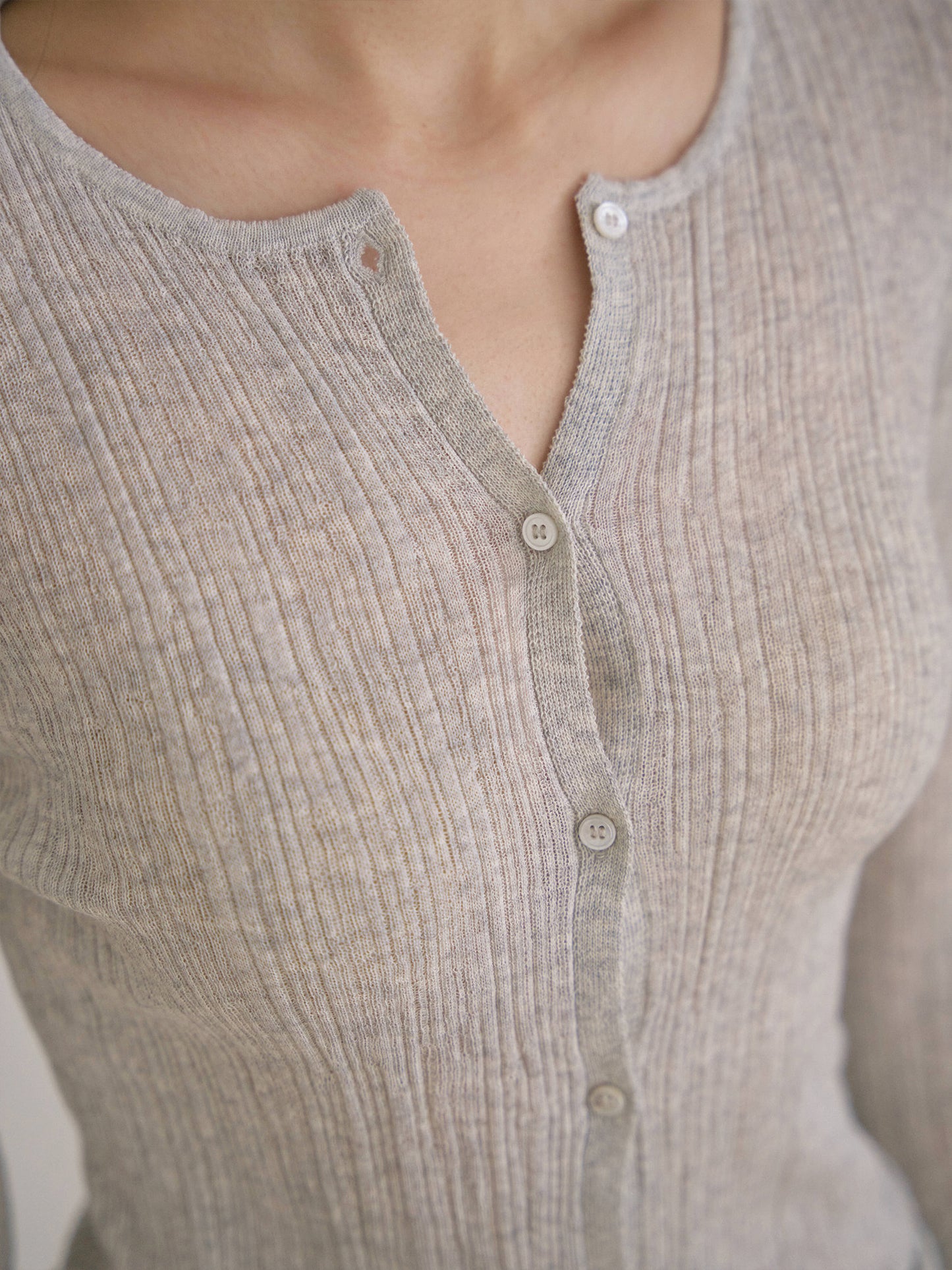 Multi Rib Cardigan - Gray
