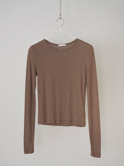 MARAN Rib Stripe Long Sleeve - Brown 商品画像18/21