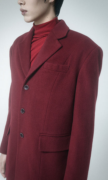 Reculer Back button single jacket(バーガンディ) 商品画像2/5