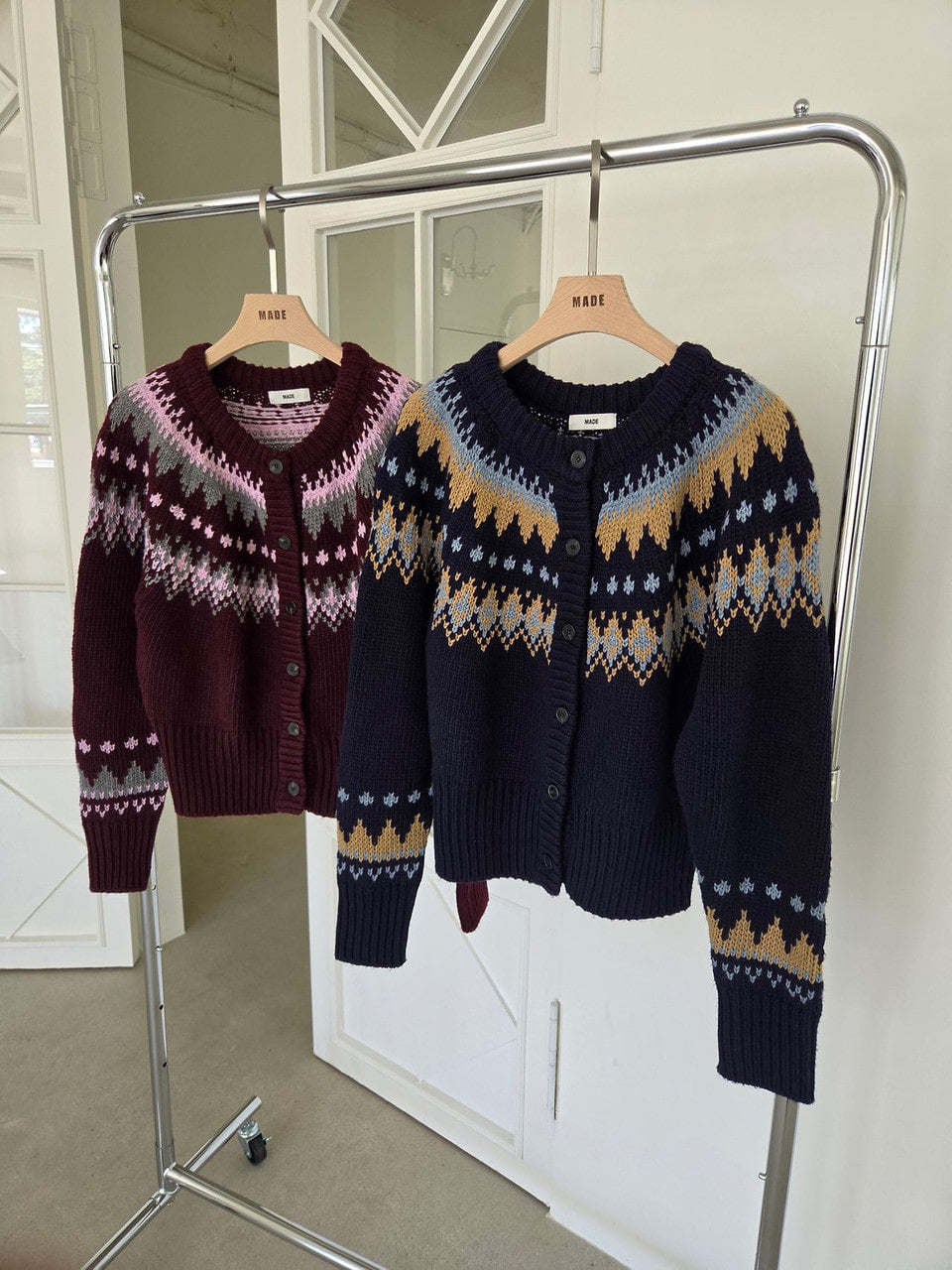【A MA:DE】Nordic cardigan ( 2color )