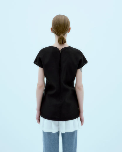 [ARIK.] [25SS] AIN silk blouse top Black