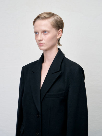 [ARIK. Arik AW] [REORDER] Libra tailored single breasted wool coat Black